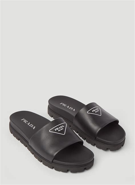 prada sandale herren|Prada leather slides.